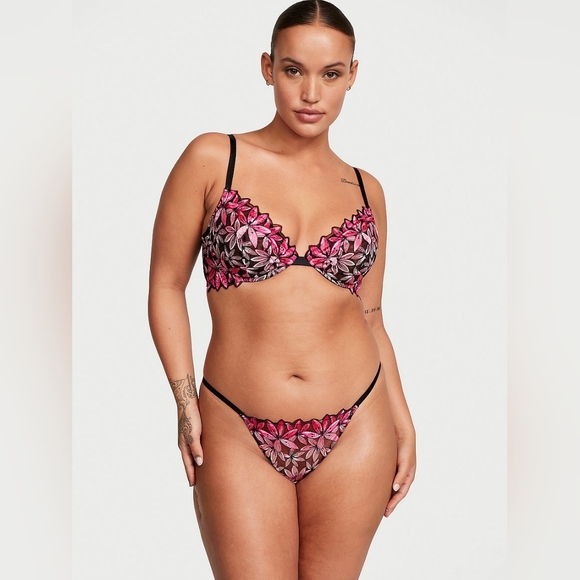 🪷 VS Very Sexy Ziggy Glam Floral Embroidery Thong Panty 🪷 - Picture 3 of 16